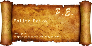 Palicz Erika névjegykártya